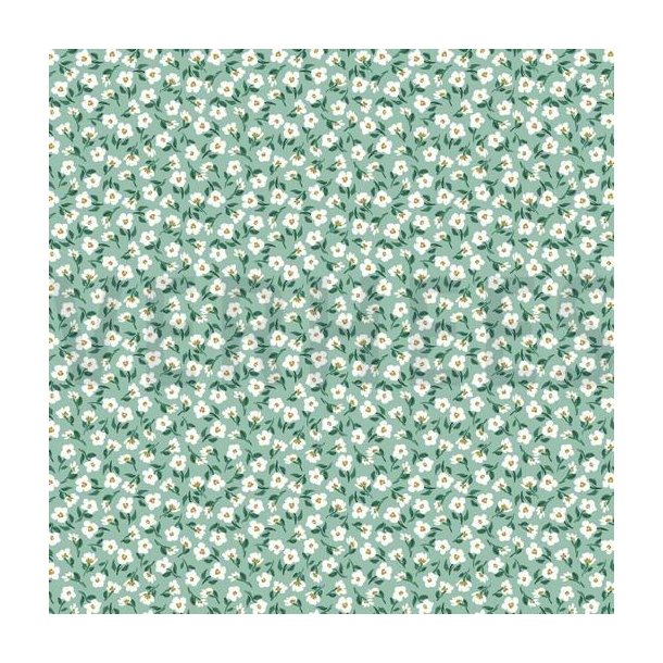 Viscose Mint m/sm� blomster