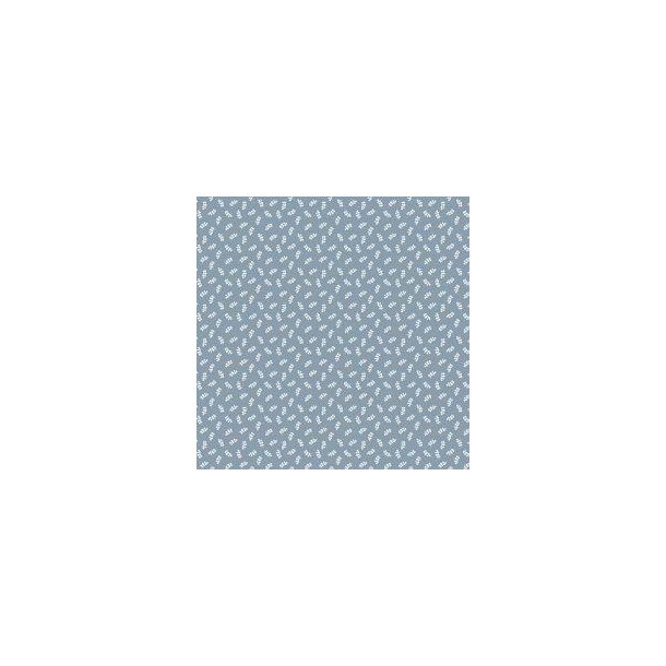 Poplin Leaves Blue shadow