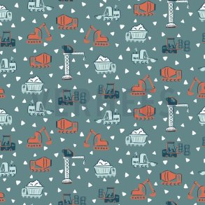 Gots poplin Entrepren�rmaskiner,  Blue shadow