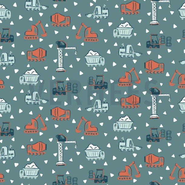 Gots poplin Entrepren�rmaskiner,  Blue shadow