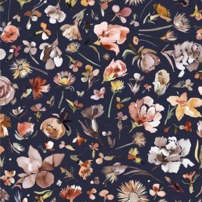 �kotex bomulds jersey Navy m/blomster