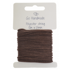 Polyester snor M�rkebrun