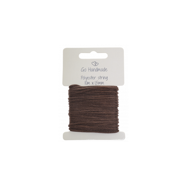 Polyester snor M�rkebrun