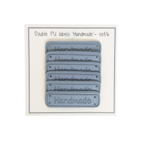 Pu l�der label Bl� Handmade