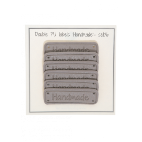 Pu l�der label Beige Handmade