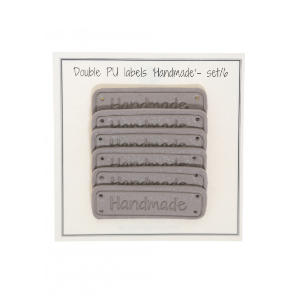 Pu l�der label Beige Handmade
