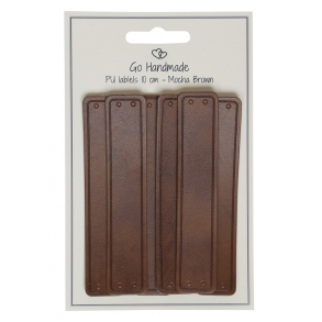 Pu l�der labels moccabrun