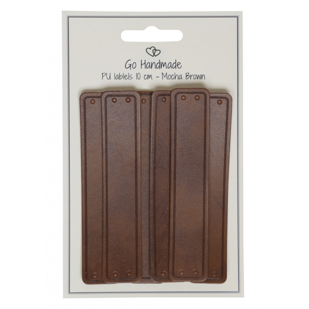 Pu l�der labels moccabrun