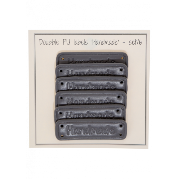 Pu l�der labels M�rkegr� Handmade