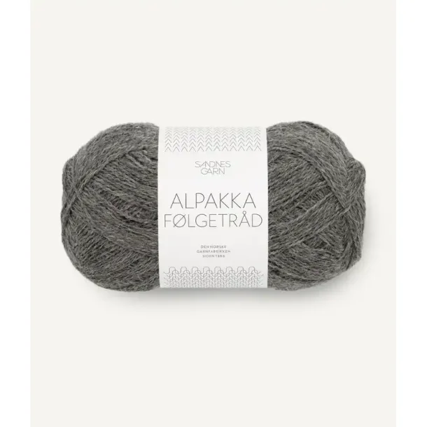 Alpakka f�lgetr�d, M�rk gr�meleret