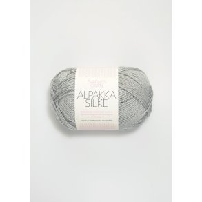 Alpakka silke, St�vet  lys gr�bl�
