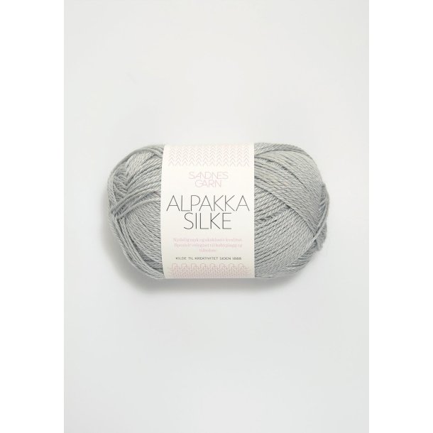 Alpakka silke, St�vet  lys gr�bl�