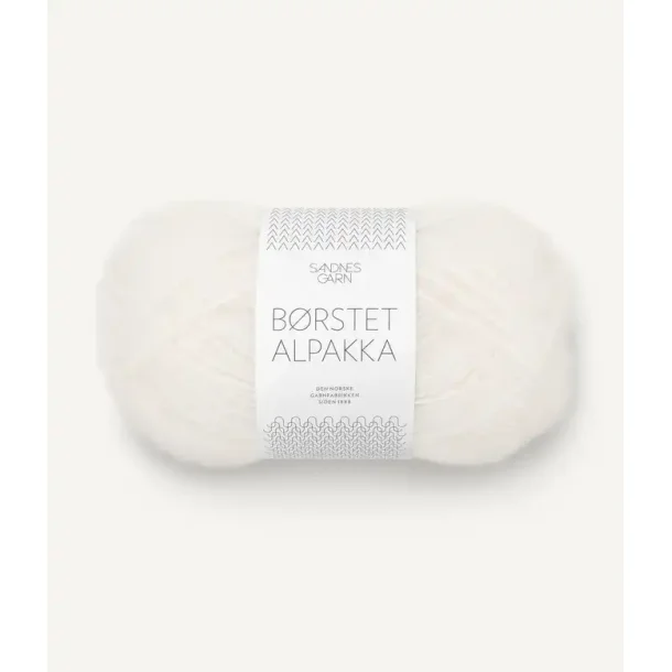 B�rstet Alpakka, Hvid