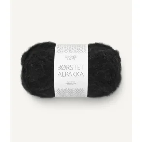 B�rstet Alpakka, Svart