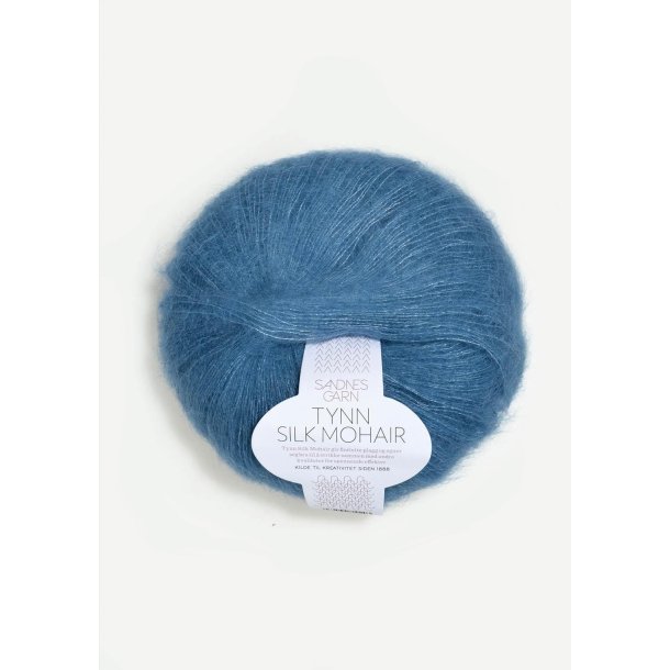 Tynn Silk mohair, M�rk himmelbl�