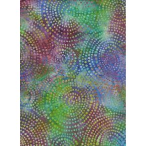Batik Large circles Green multi