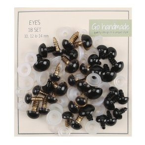 Sikkerheds�jne Gylden iris/sort pupil,  sorte �jne