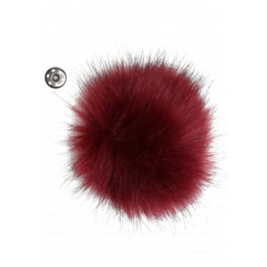 Pompon m. trykknap Burgundy