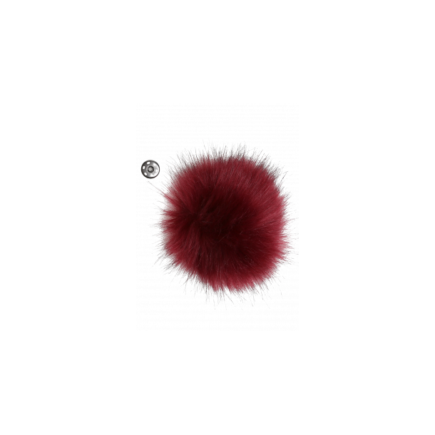 Pompon m. trykknap Burgundy