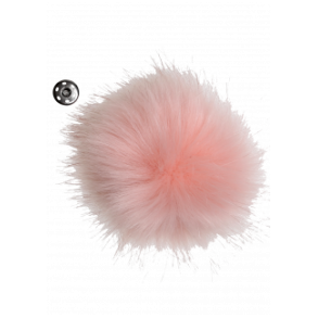 Pompon m/trykknap Lys rosa