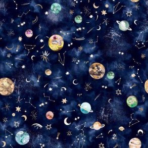 Bomuld/poplin  digital New Galaxy