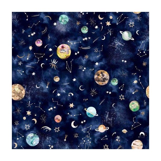 Bomuld/poplin  digital New Galaxy