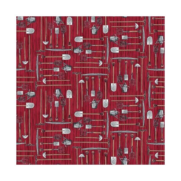 Patchworkstof m/Haveredskaber