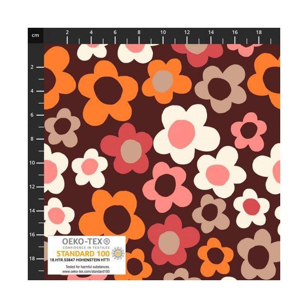 �kotex bomulds jersey m/Retro blomster