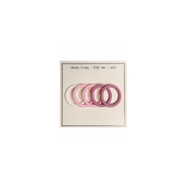 Silikone O-ringe Hvid/Babypink/Gammelrosa