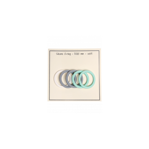 Silikone O-ringe Hvid/Gr�/Mint