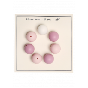 Silikoneperler Hvid/Babypink/Gammelrosa 15mm