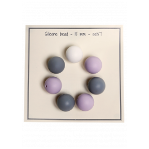 Silikoneperler Hvid/Lavendel/Gr� 15mm