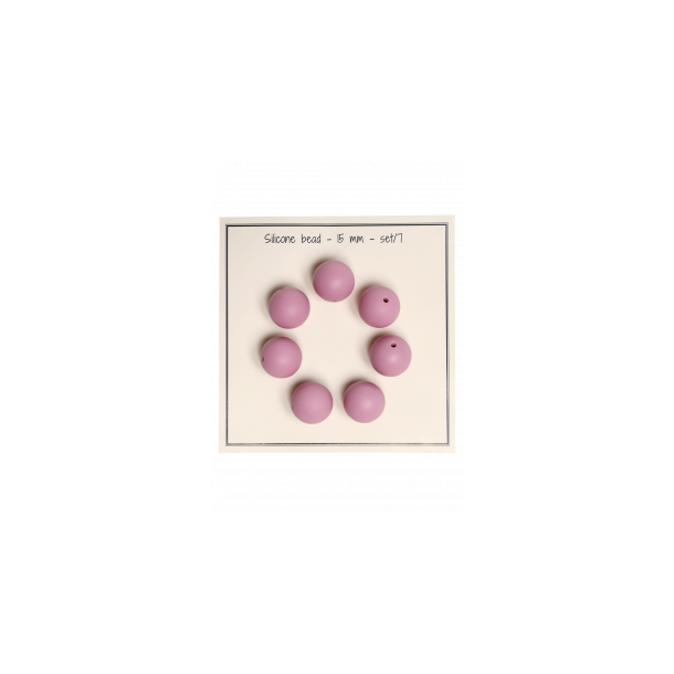 Silikoneperler Gammelrosa15mm