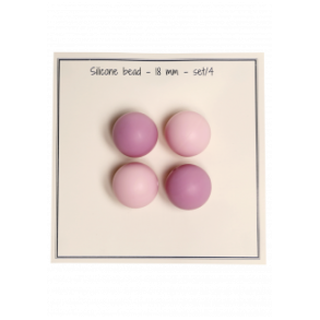 Silikoneperler Pink/gammelrosa 18mm