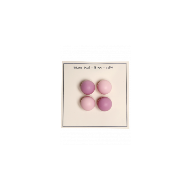 Silikoneperler Pink/gammelrosa 18mm