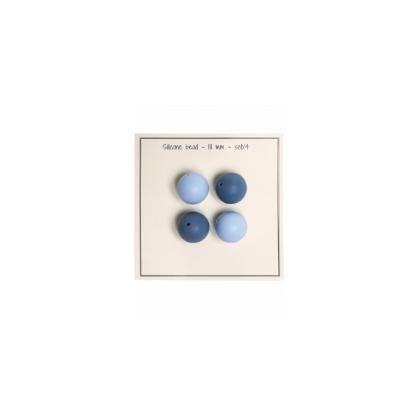 Silikoneperler Babybl�/Jeansbl� 18mm