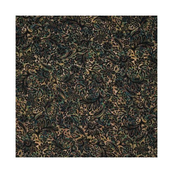 Viscose jersey Paisley, Green