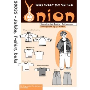 Jakke, T-shirt og buks str. 92-128