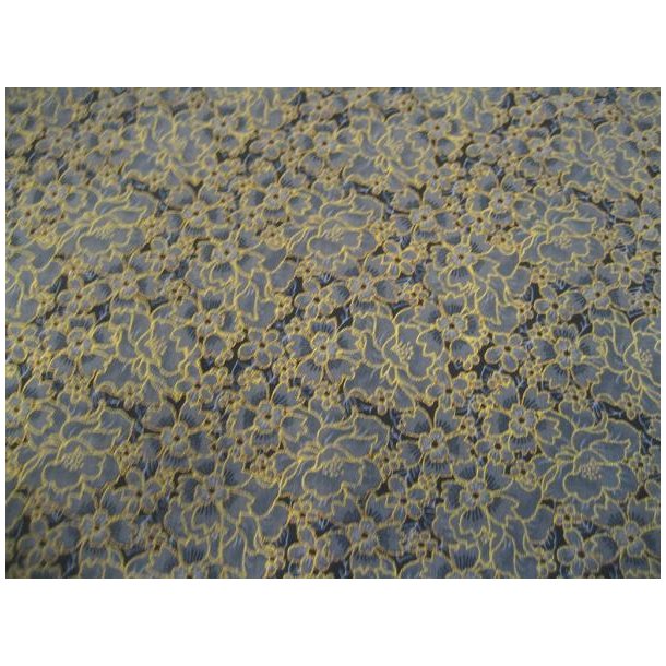 Gr�lig bomuld m/print og g�ld