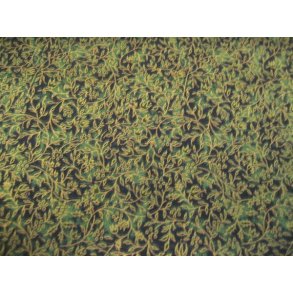 Gr�nlig bomuld m/print og guld