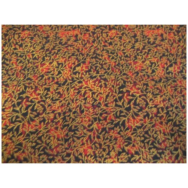 R�dlig bomuld m/guld og print