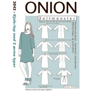 Kjole/top med krave til strikstoffer Str. 34-48