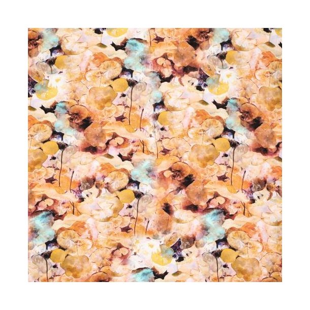 Water Lilly viscose jersey Crepe, Orange