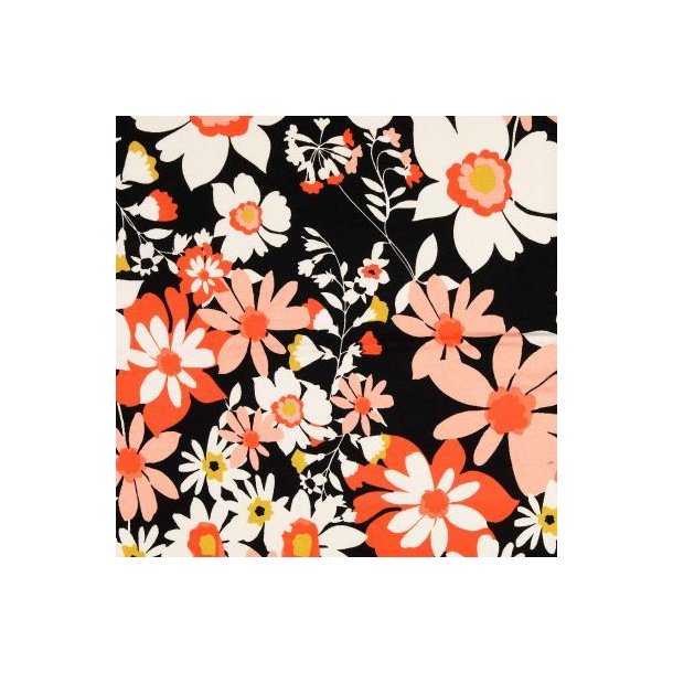 Viscose jersey Blomster