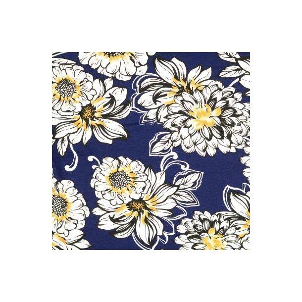 Viscose jersey Blomster