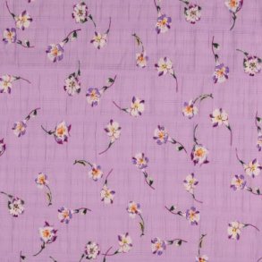 Cotton slub voile med sm� blomster