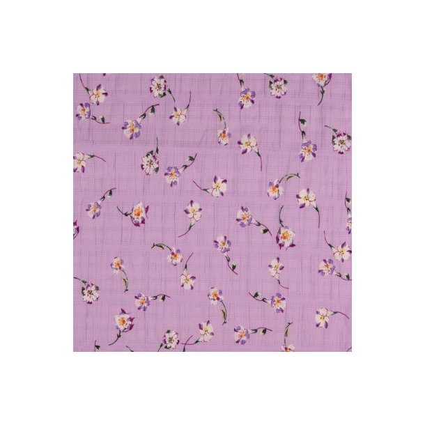 Cotton slub voile med sm� blomster