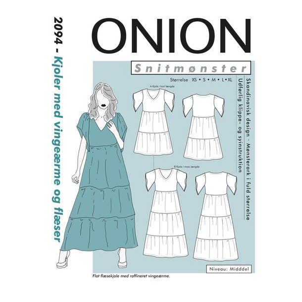 Kjoler med vinge�rme og fl�ser str: XS-XL