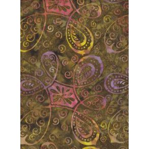 Batik Brown/green symbols