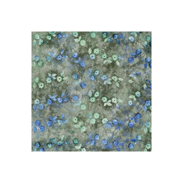 Tie dye Poppy embroidery, Green